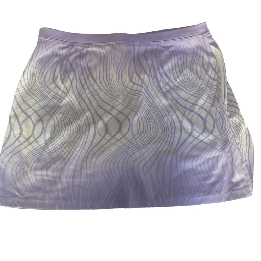 Izod Purple Patterned Skort - S lavender , white , poly spandex